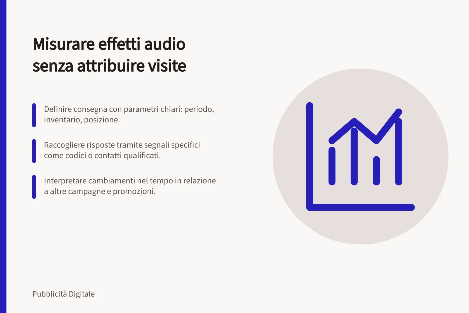 Misurare effetti audio senza attribuire visite: Definire consegna con parametri chiari: periodo, inventario, posizione.; Raccogliere risposte tramite segnali specifici come codici o contatti qualificati.; Interpretare cambiamenti nel tempo in relazione a altre campagne e promozioni.